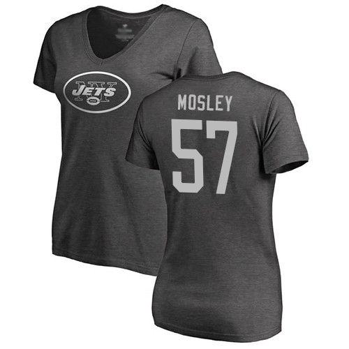 New York Jets Ash Women C.J. Mosley One Color NFL Football #57 T Shirt->nfl t-shirts->Sports Accessory